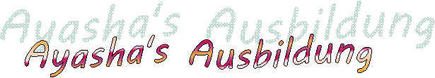 Ayasha's Ausbildung